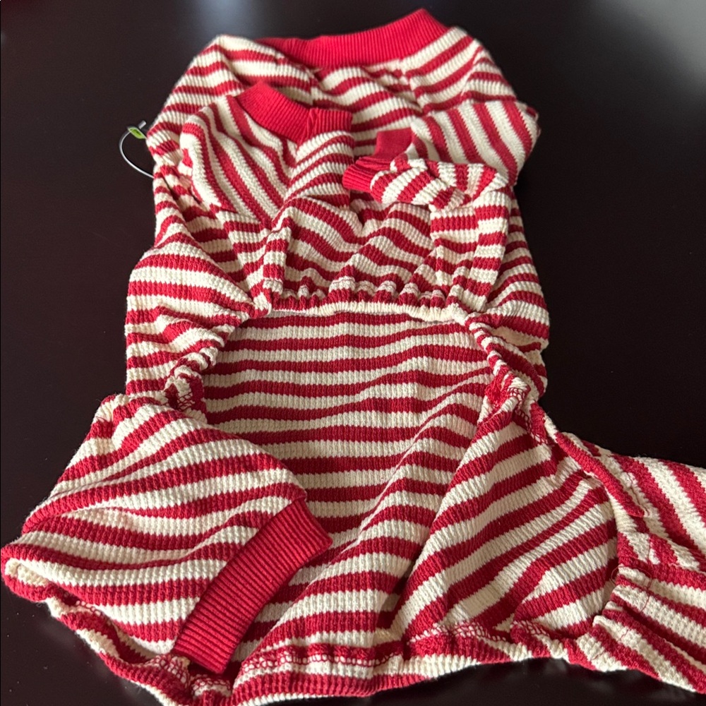 Fitwarm Red and White Striped Dog Pajamas L - Picture 4 of 4